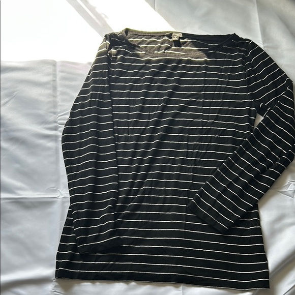 J. Crew Gray and White Fitted Blouse - Picture 1 of 4